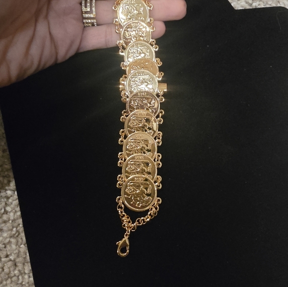 18kgp Dubai Jewelry Elegant Gold Coin Bracelet - Picture 8 of 8